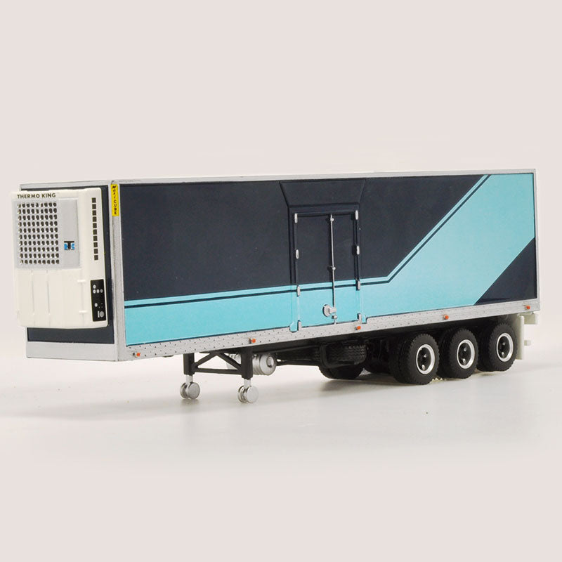 Highway Replicas 12995 - 1/64 Scale Trailer with Dolly Blue with Cyan Stripes Diecast Model Replica