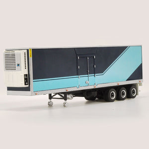 Highway Replicas 12995 - 1/64 Scale Trailer with Dolly Blue with Cyan Stripes Diecast Model Replica