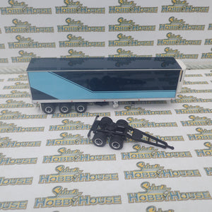 Highway Replicas 12995 - 1/64 Scale Trailer with Dolly Blue with Cyan Stripes Diecast Model Replica