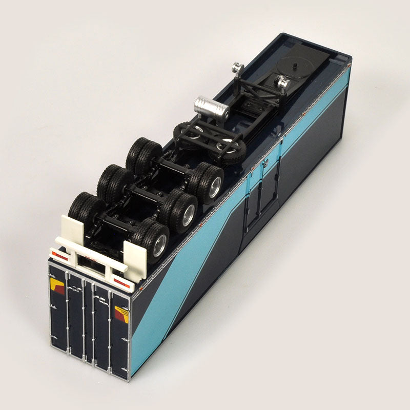 Highway Replicas 12995 - 1/64 Scale Trailer with Dolly Blue with Cyan Stripes Diecast Model Replica