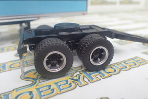 Highway Replicas 12995 - 1/64 Scale Trailer with Dolly Blue with Cyan Stripes Diecast Model Replica