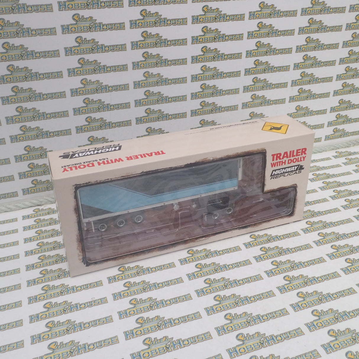 Highway Replicas 12995 - 1/64 Scale Trailer with Dolly Blue with Cyan Stripes Diecast Model Replica