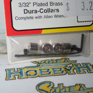 Dubro 138 - 3/32" Plated Brass Dura-Collars Complete with Allen Wrench