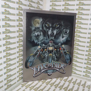 Tin Sign 1442 – Live to Ride w/Wolves