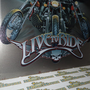 Tin Sign 1442 – Live to Ride w/Wolves