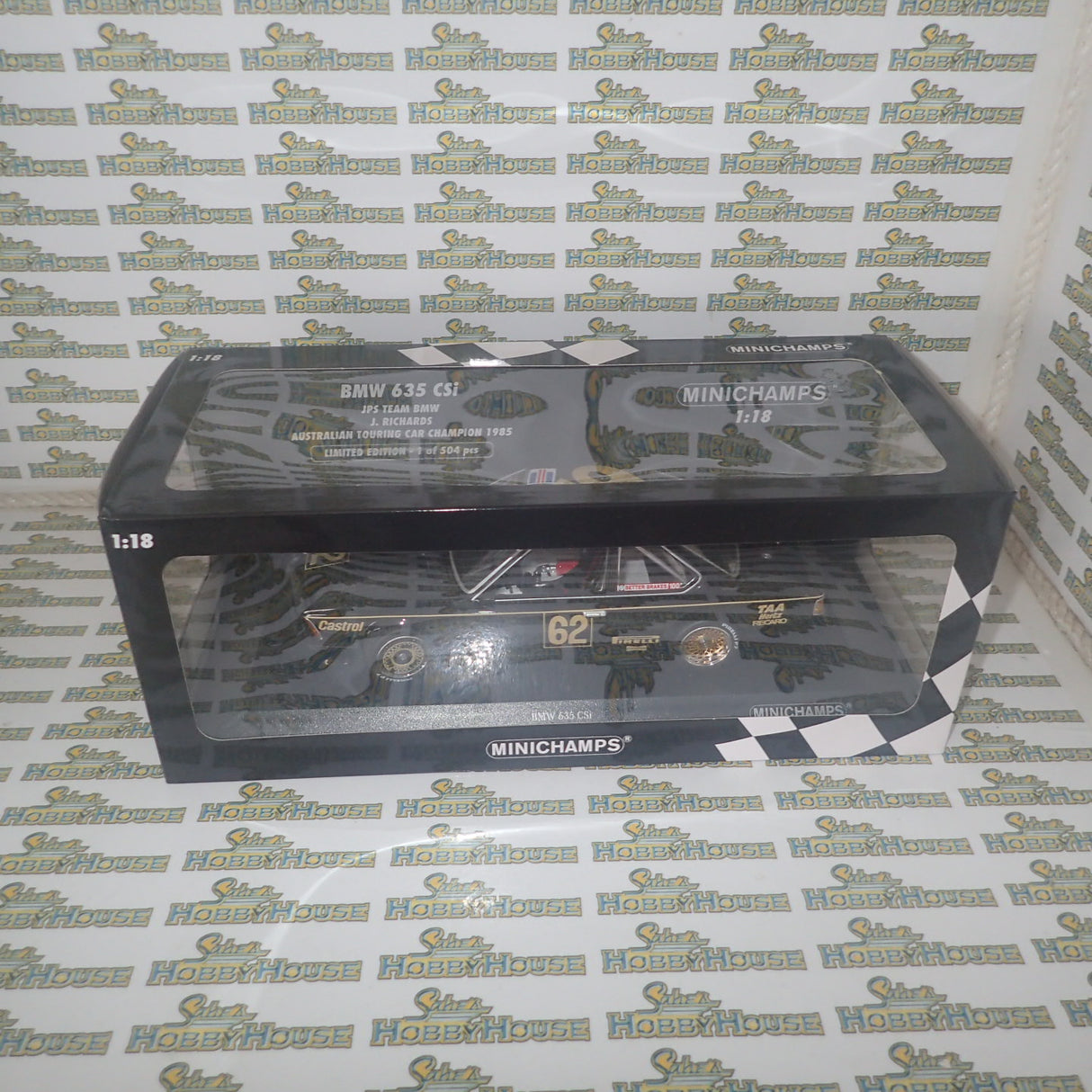 Minichamps 155 852562 - 1/18 Scale bmw 635 csI JPS Team BMW J Richards ATCC 1985 Limited to only 504 Pcs
