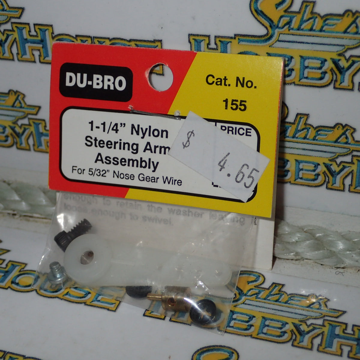 Dubro 155 - 1-1/4" Nylon Steering Arm Assembly for 5/32" Nose Gear Wire