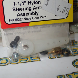 Dubro 155 - 1-1/4" Nylon Steering Arm Assembly for 5/32" Nose Gear Wire