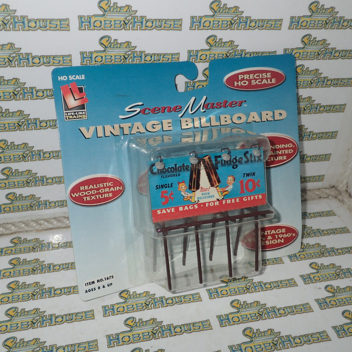 Scene Master HO Scale Vintage Billboard "Chocolate Flavored Fudge Stix"