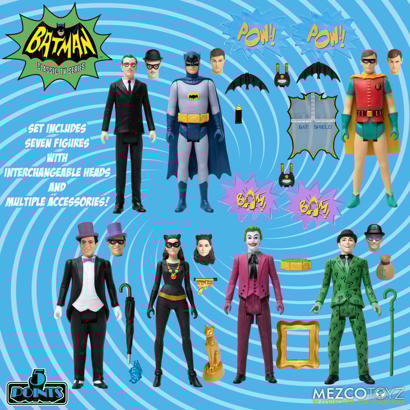 Mezco Toyz 17050 - Batman (1966): Deluxe Boxed Set
