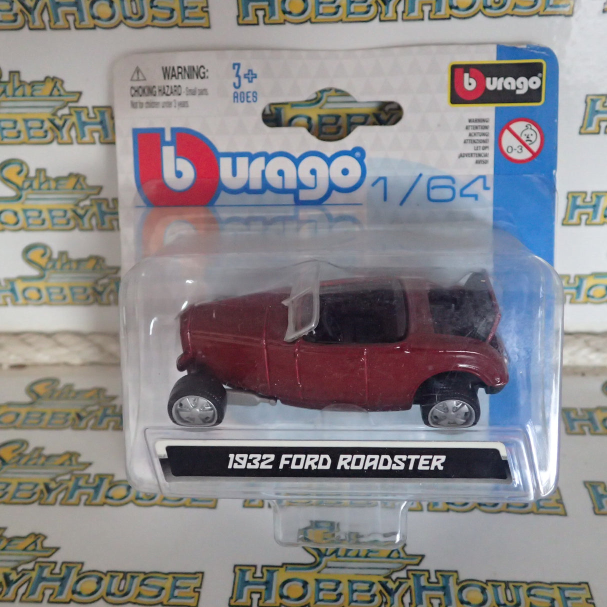 BURAGO - 1/64 Scale - 18-59000 1932 Ford Roadster Diecast Scale Model Replica