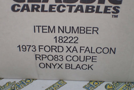 Classic Carlectables 18222 - 1/18 Ford XA Falcon RPO83 Coupe Onyx Black Die-Cast Car