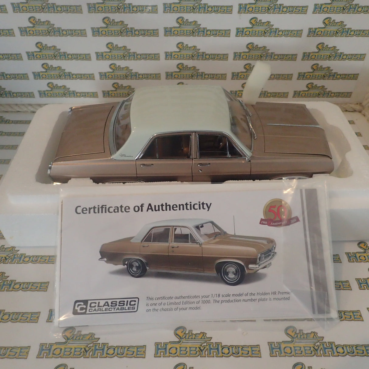 Classic Carlectables - 1/18 Scale - 18605 Holden HR Premier in Landale Gold Metallic Diecast Scale Model Replica