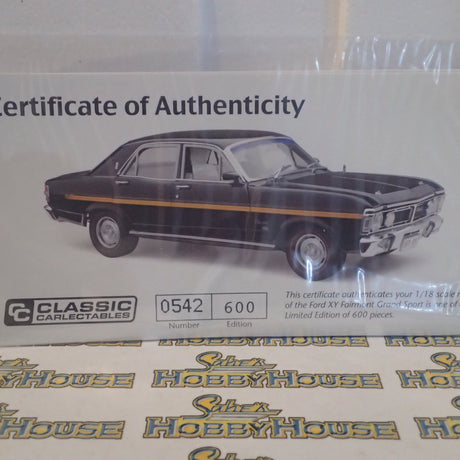 Classic Carlectables 18655 – 1/18 Scale Ford XY Fairmont Grand Sport in Onyx Black Diecast Model Replica