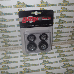 GMP 18841 - 1/18 Scale Chromed Hot Rod Drag Wheel & Tire Pack