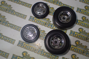 GMP 18841 - 1/18 Scale Chromed Hot Rod Drag Wheel & Tire Pack