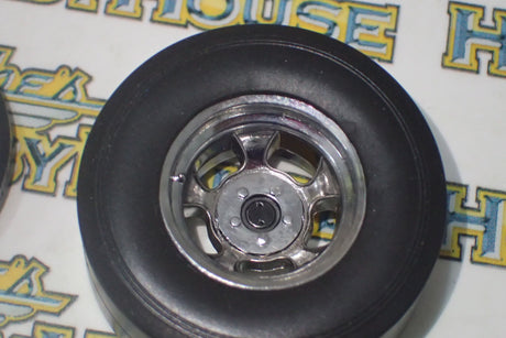 GMP 18841 - 1/18 Scale Chromed Hot Rod Drag Wheel & Tire Pack