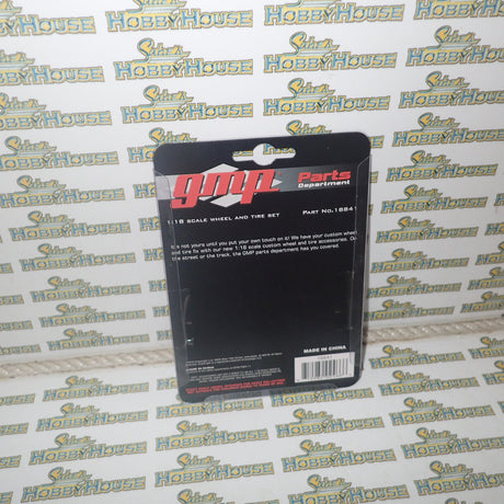 GMP 18841 - 1/18 Scale Chromed Hot Rod Drag Wheel & Tire Pack