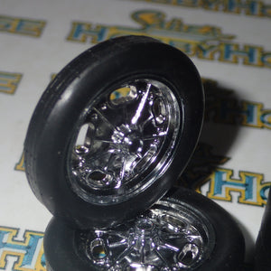 GMP 18841 - 1/18 Scale Chromed Hot Rod Drag Wheel & Tire Pack