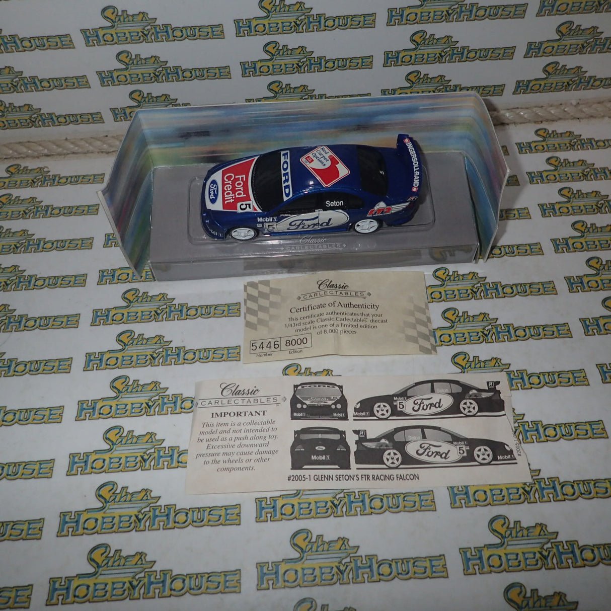 Classic Carlectables 2005-1 - 1/43 Scale Glenn Seton FTR Racing AU Falcon 1/8000 ltd ed