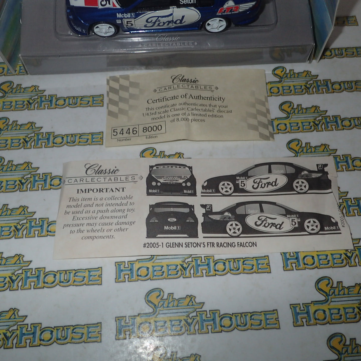 Classic Carlectables 2005-1 - 1/43 Scale Glenn Seton FTR Racing AU Falcon 1/8000 ltd ed