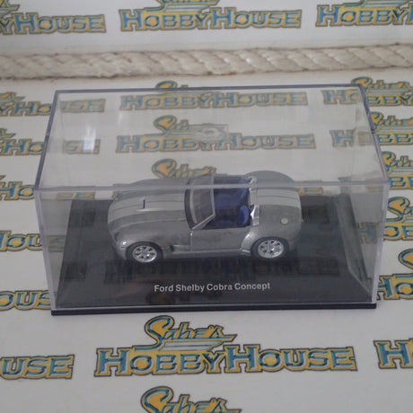 AutoArt 20541 - 1/64 Scale 2004 Ford Shelby Cobra Concept Car in Tungsten Silver w/Grey Diecast Model Replica