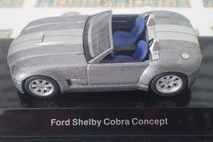 AutoArt 20541 - 1/64 Scale 2004 Ford Shelby Cobra Concept Car in Tungsten Silver w/Grey Diecast Model Replica
