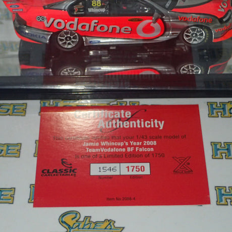 Classic Carlectables 2088-4 1/43 Scale Ford BF Vodafone Whincup 2008