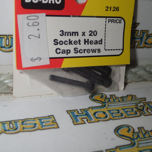 Dubro 2126 - 3mm x 20 Socket Head Cap Screws