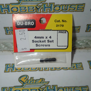 Dubro 2170 - 4mm x 4 Socket Set Screws