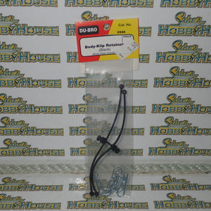 DUBRO 2245 Racing - Body-Klip Retainer (Black) with Body Klips