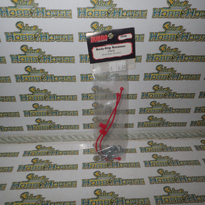 DUBRO 2248 Racing - Body-Klip Retainer (Red) with Body Klips