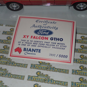 Biante 22721 - 1:18 FORD XY FALCON GTHO TRACK RED Die-Cast Replica