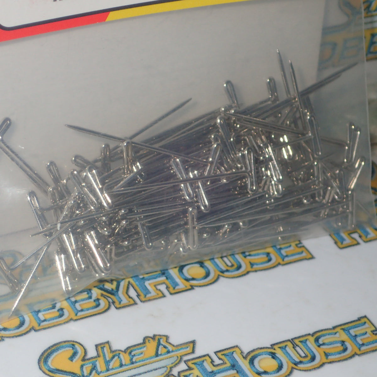 Dubro 253 - 100 Nickel Plated T-Pins Medium 1-1/4" Long