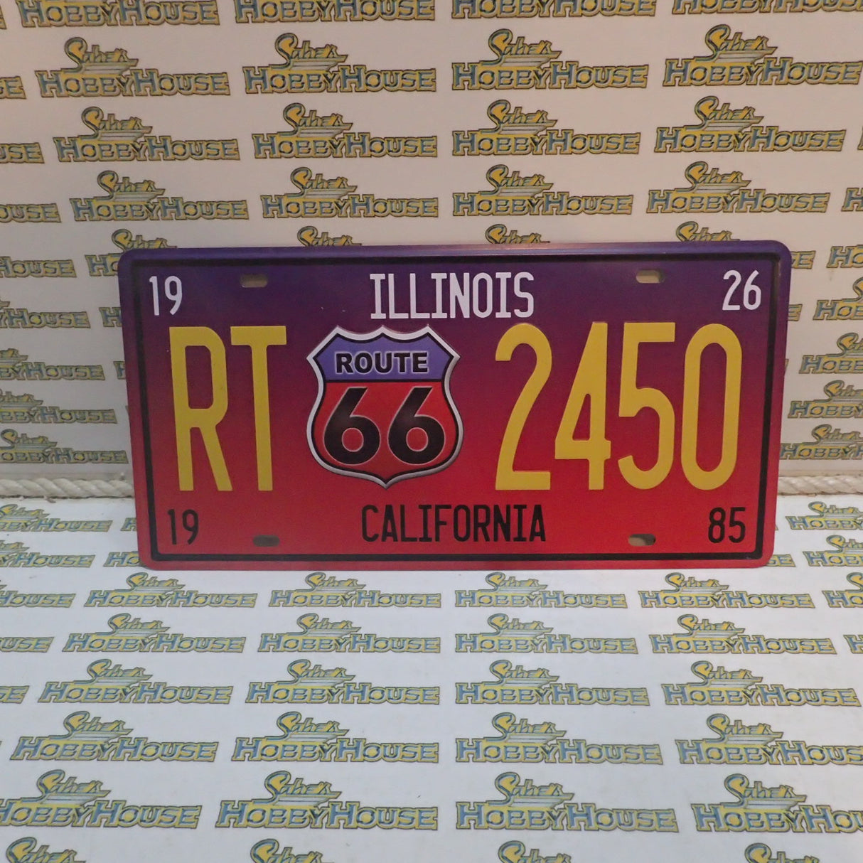 Tin Sign 28-1623 - Route 66 Illinois 1926-1985 RT2450 License Plate