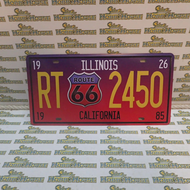 Tin Sign 28-1623 - Route 66 Illinois 1926-1985 RT2450 License Plate