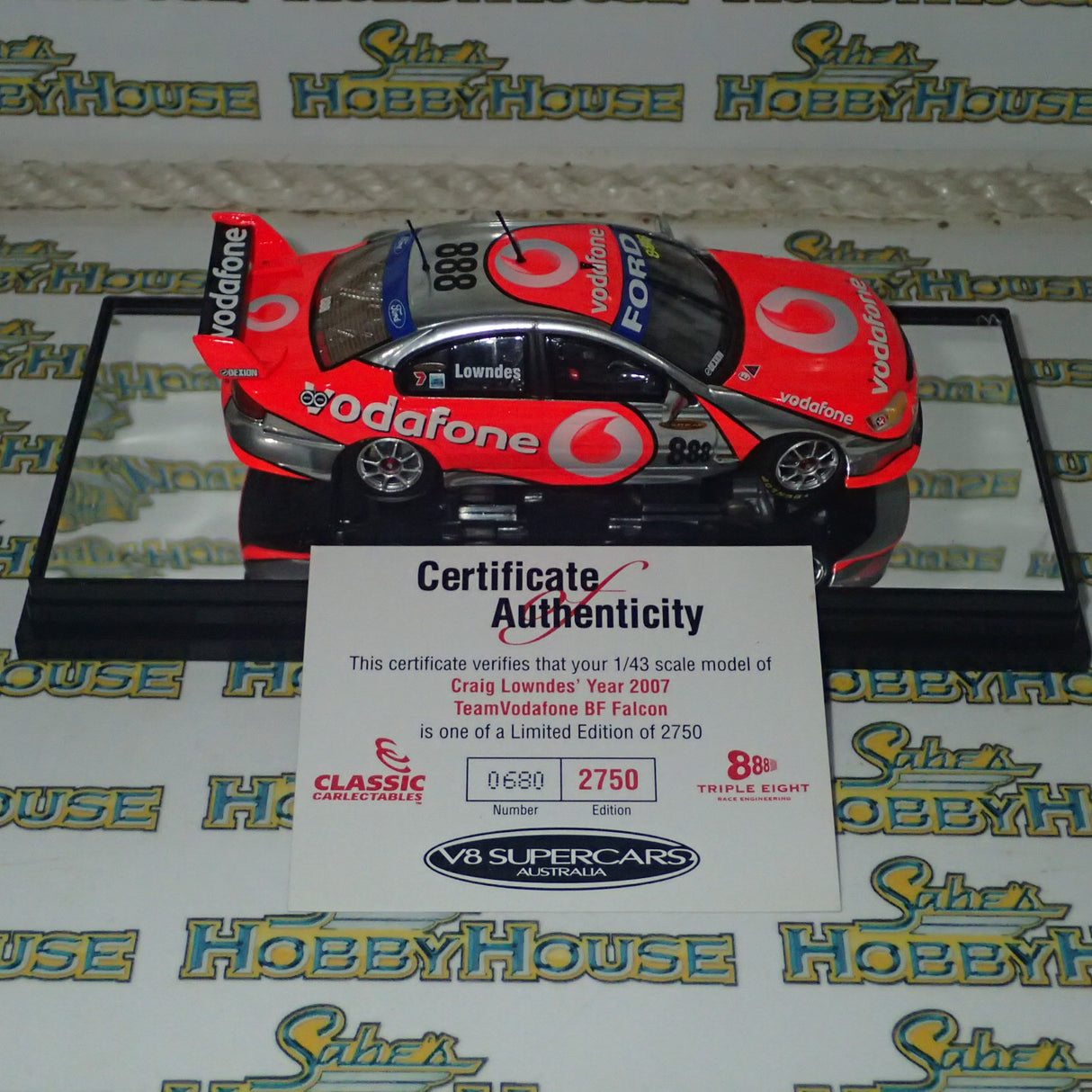 Classic Carlectables 2888-5 1/43 Scale Ford BF Vodafone Lowndes 2007