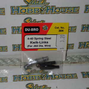 Dubro 304 - 4-40 Spring Steel Kwik-Links (For. 093 Dia. Wire)