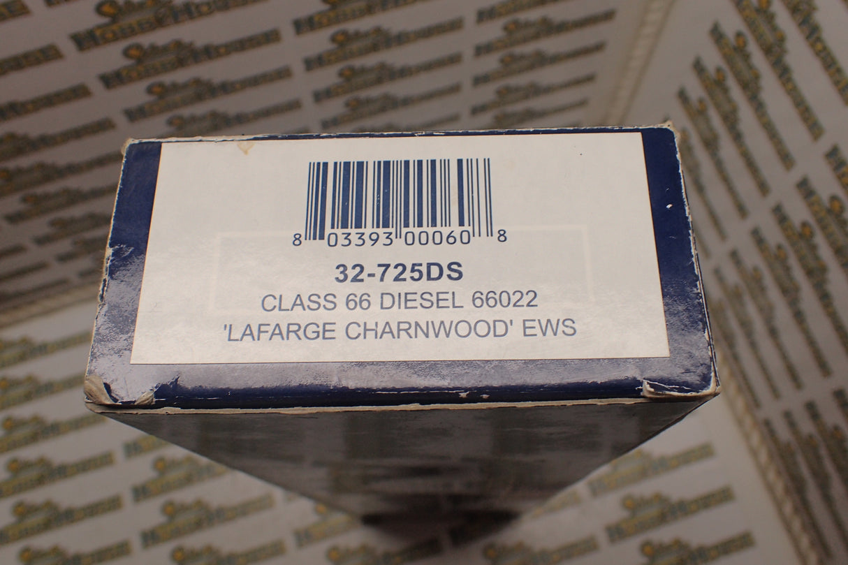 Bachmann Branchline 32-725DS - HO/00 Class 66 66022 'Lafarge Charnwood' in EWS Livery (DCC Sound Fitted) DCC fitted, with sound