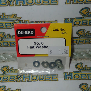 Dubro 325 - No. 6 Flat Washer Pkt. of 8