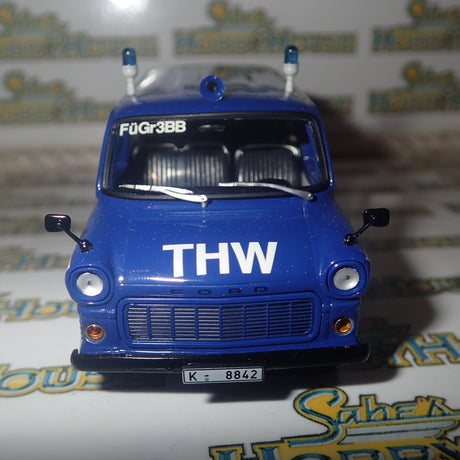 Minichamps 400 082491 - 1/43 Scale - Ford Transit 1977 Bus "THW Koin-Nord" Diecast Model Replica