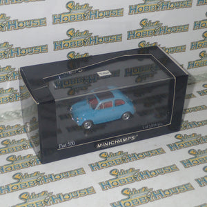 Minichamps 400 121601 - 1/43 Scale Fiat 500 1965 Blue Diecast Scale Model Replica