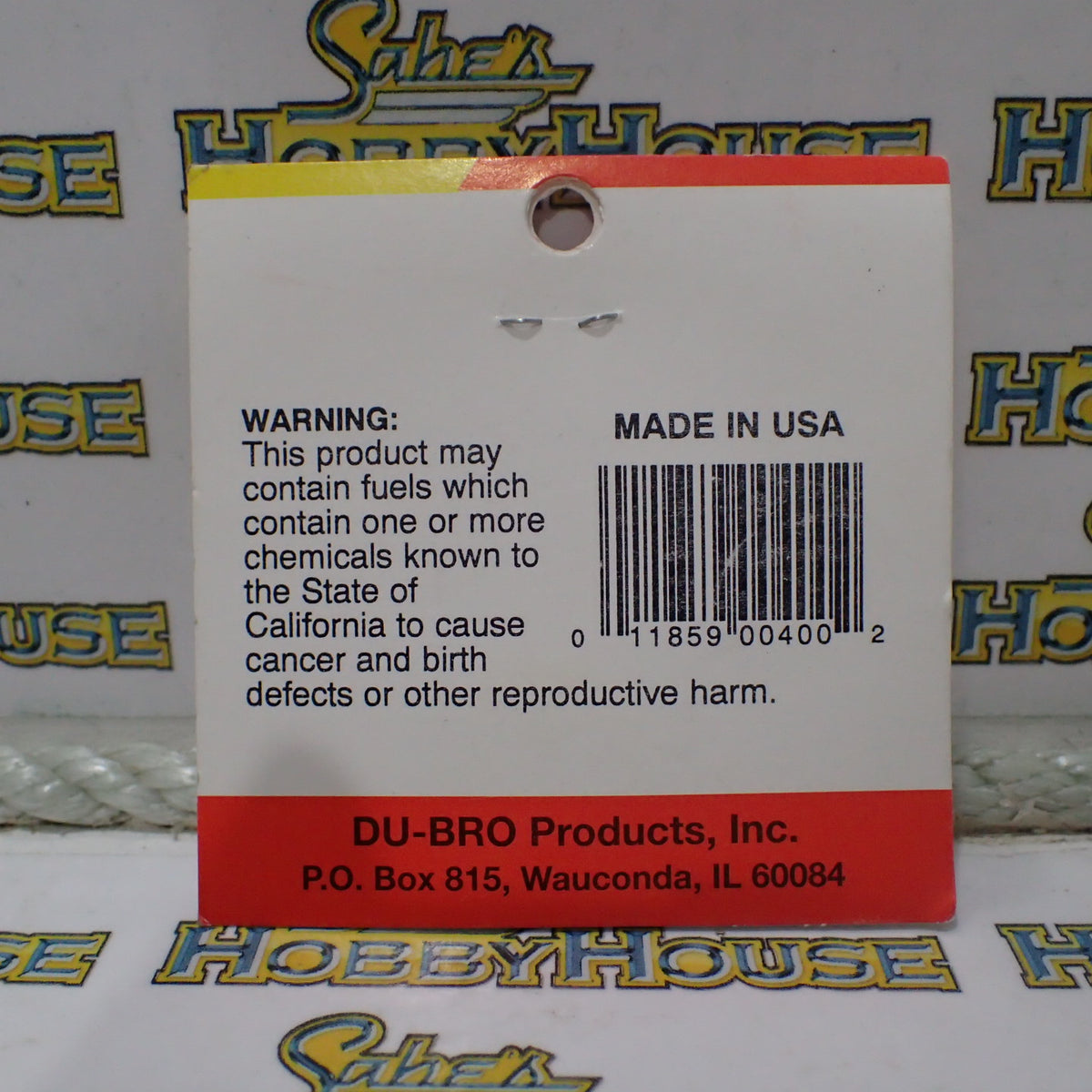 Dubro 400 - Gas Conversion/Fuel Tank Stopper