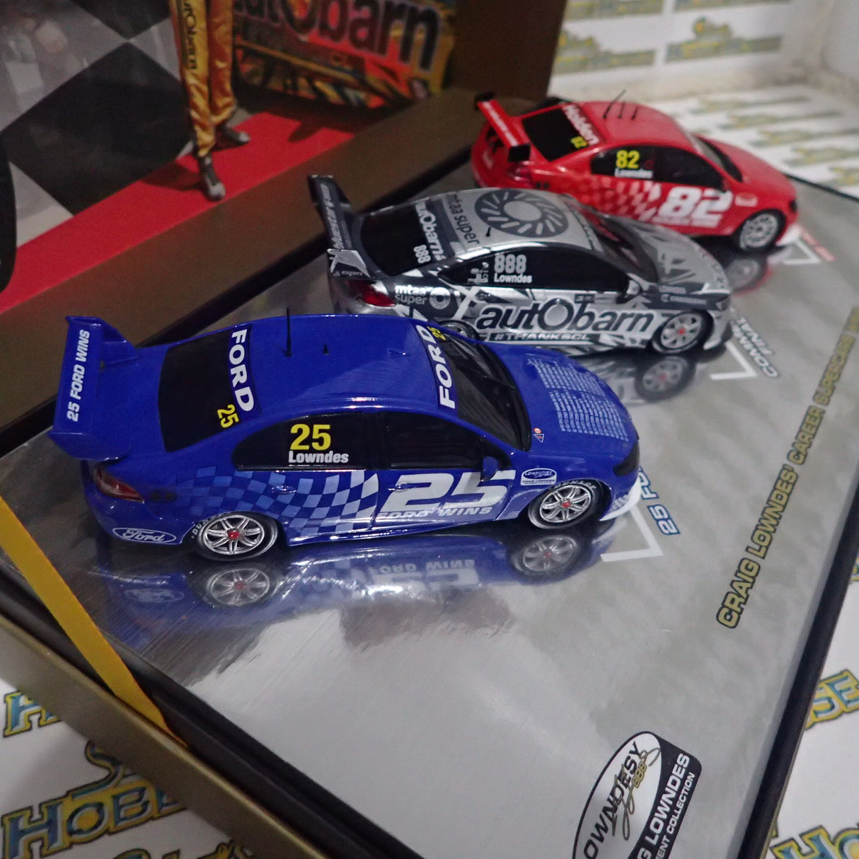 Classic Carlectables 43673 - 1/43 Scale - Craig Lowndes’ Final Race Autobarn Lowndes Racing Triple Set Diecast Scale Model Replica