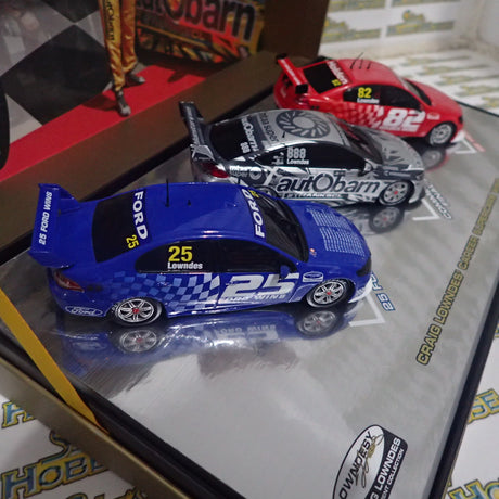 Classic Carlectables 43673 - 1/43 Scale - Craig Lowndes’ Final Race Autobarn Lowndes Racing Triple Set Diecast Scale Model Replica