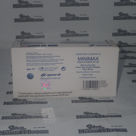 Spark Models 43LM04 – 1/43 Scale Audi R8 #5 Team GOH Winner 2004 24Hrs Le Mans Resin Scale Model Replica