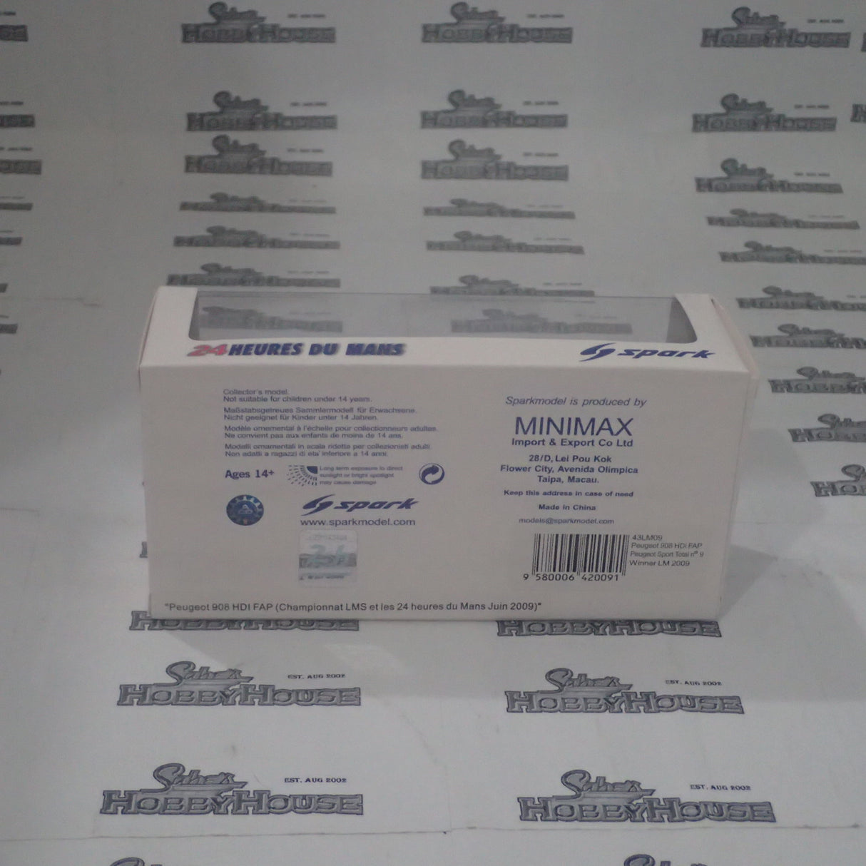 Spark Models 43LM09 – 1/43 Scale Peugeot 908 HDi FAP #9 Peugeot Sport Total Winner 2009 24Hrs Le Mans Resin Scale Model Replica