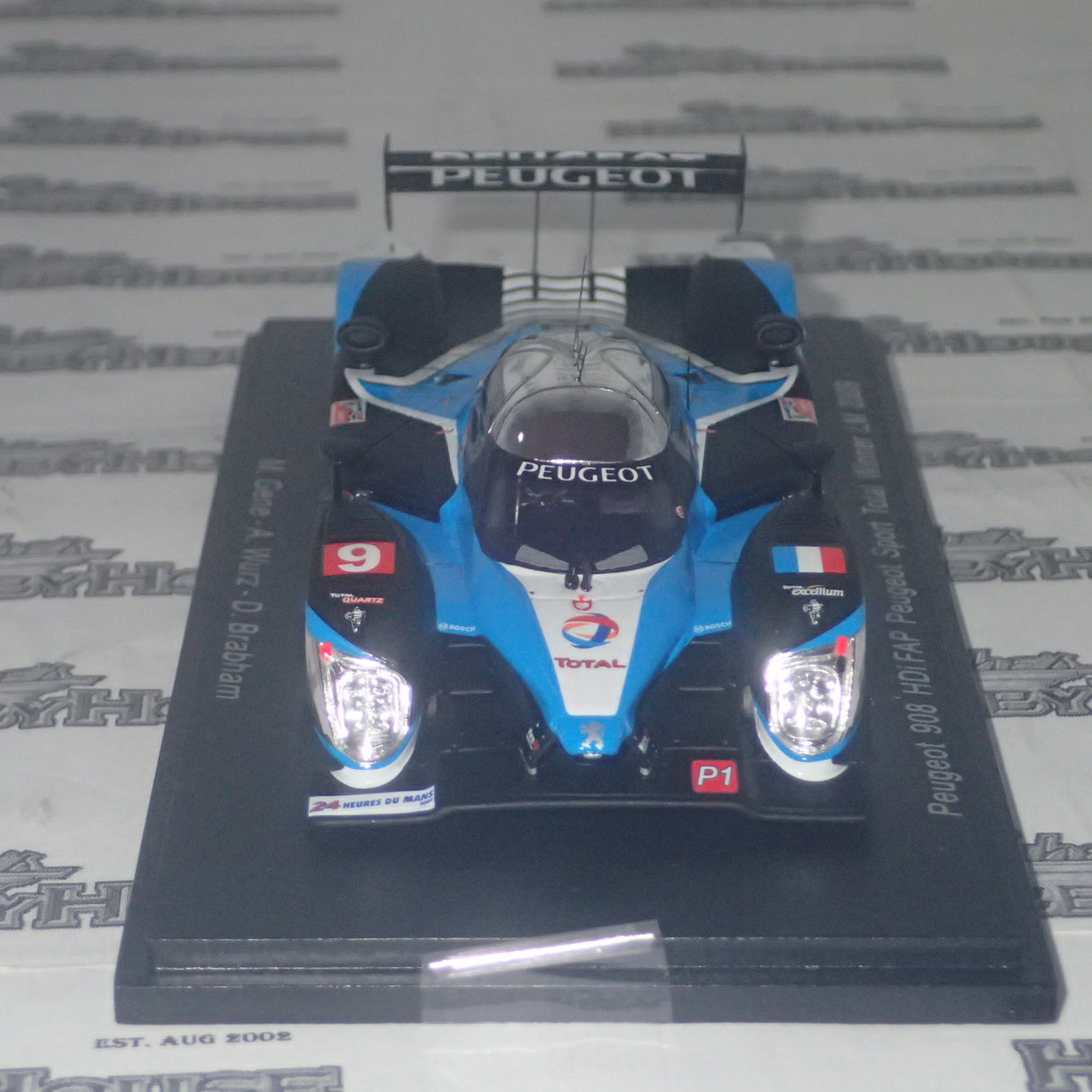 Spark Models 43LM09 – 1/43 Scale Peugeot 908 HDi FAP #9 Peugeot Sport Total Winner 2009 24Hrs Le Mans Resin Scale Model Replica