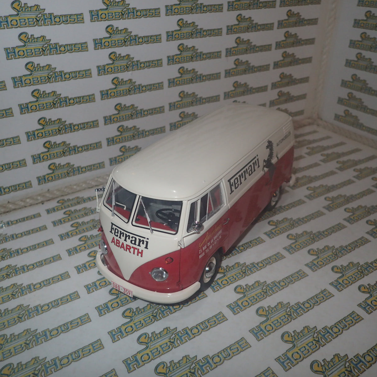 Schuco 45 003 6700 - 1/18 Scale Volkswagen T1 Transporter "Ferrari" Diecast Model Replica