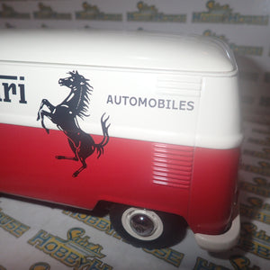 Schuco 45 003 6700 - 1/18 Scale Volkswagen T1 Transporter "Ferrari" Diecast Model Replica
